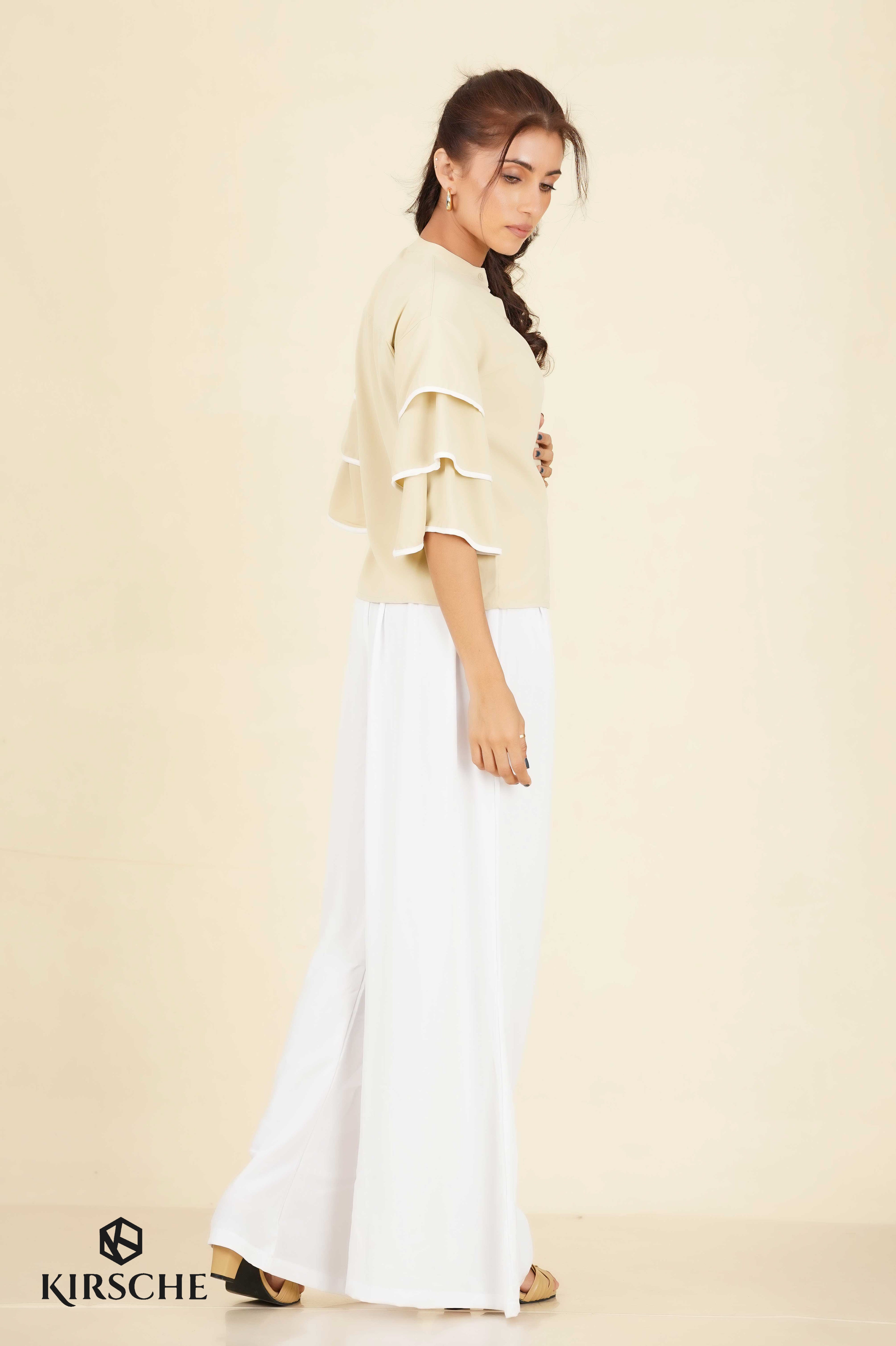 S112 | Layerd Sleeve Chinese Collar Shirt
