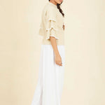 Layered Sleeve Chinese Collar Shirt - Image 7