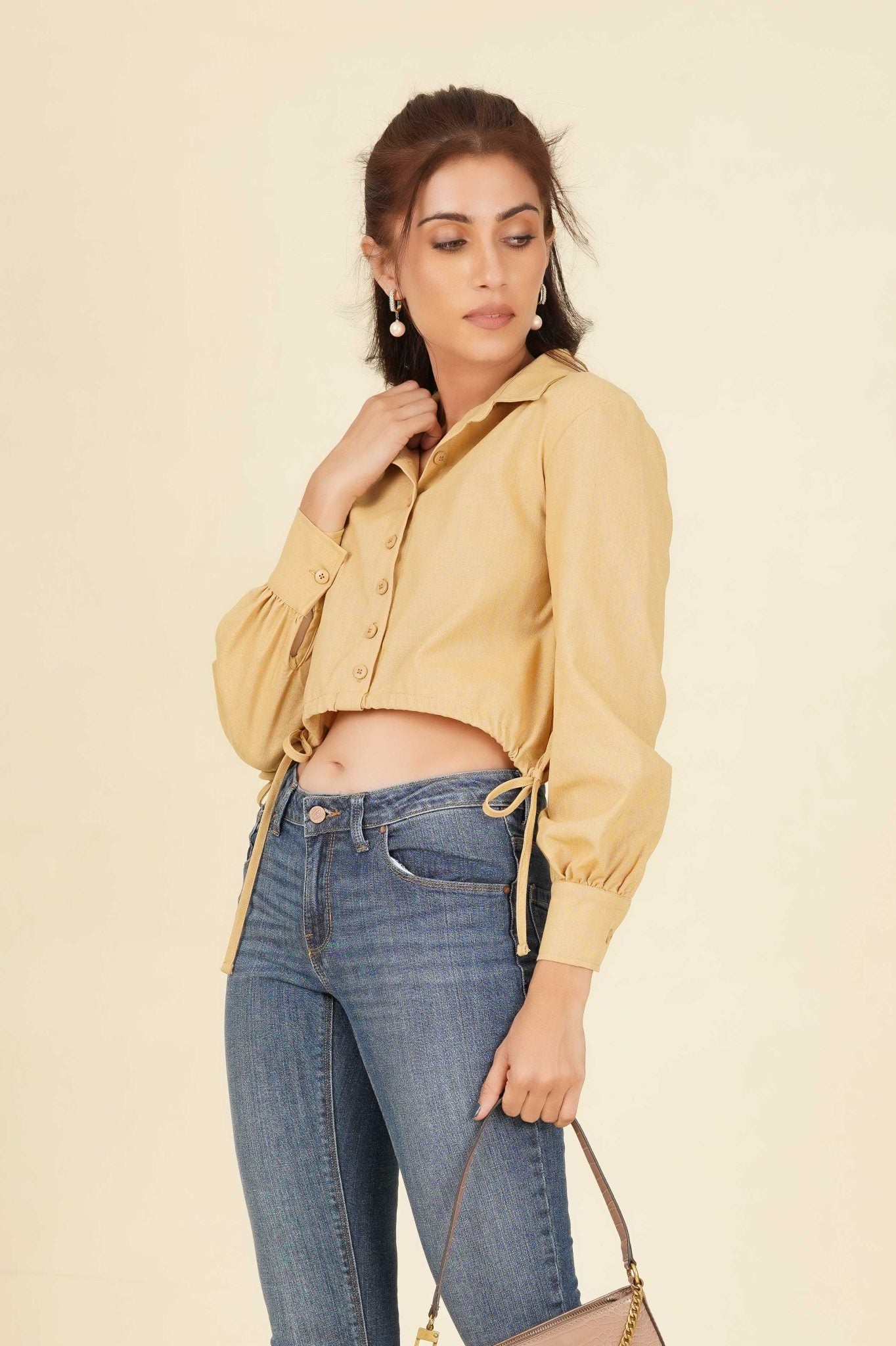 T101 | String Pull Up Shirt Top