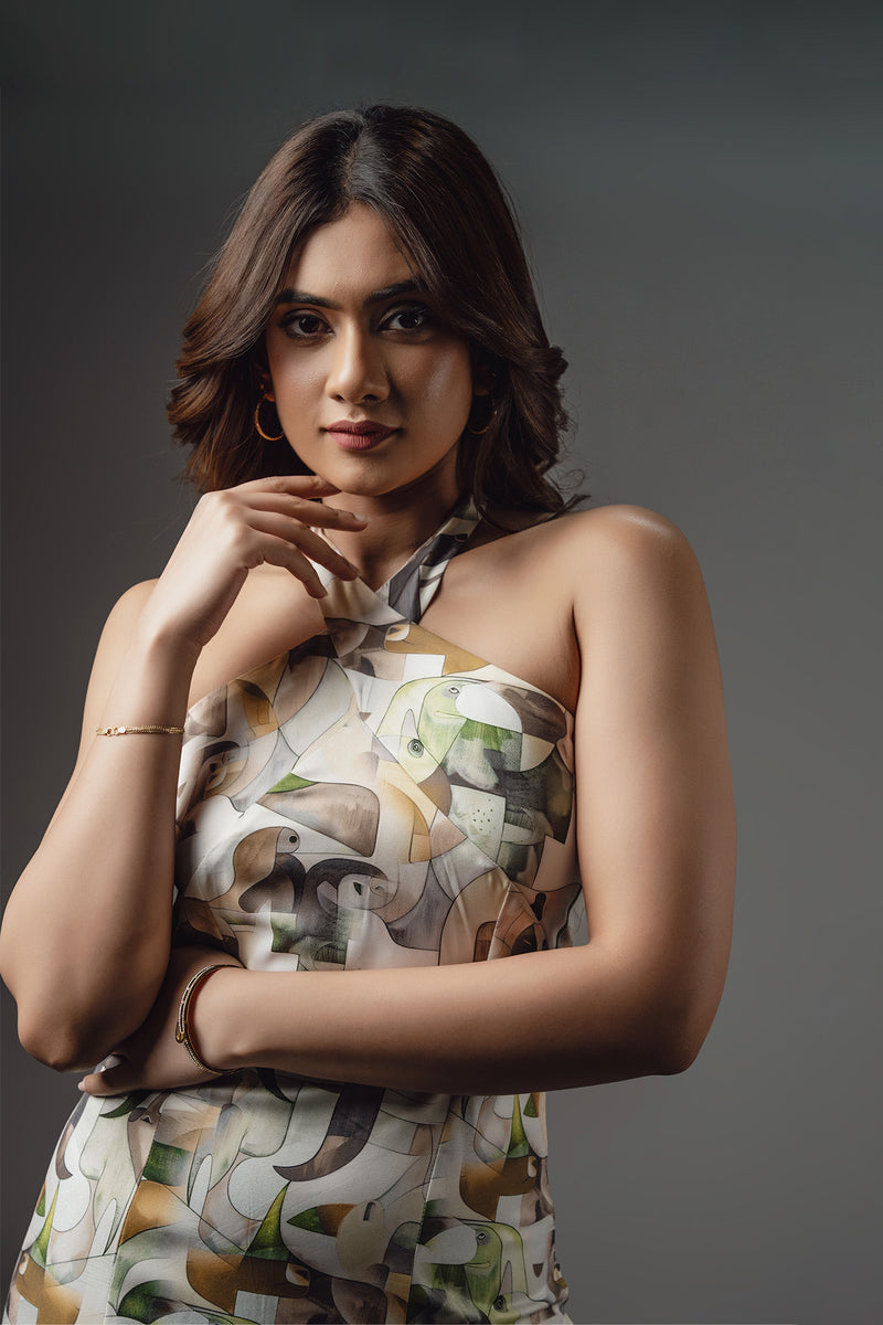 D227 l Surplice Wrap Maxi Dress