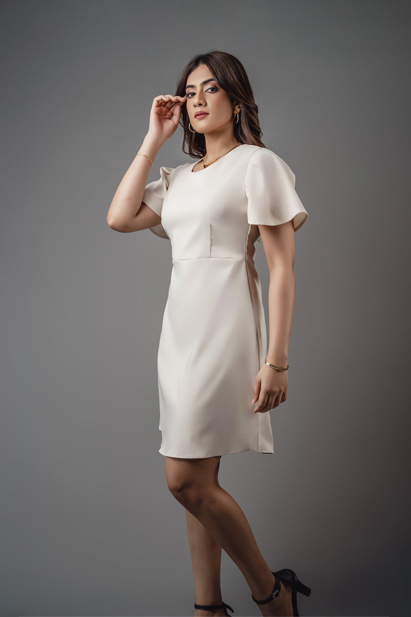 D126 l Balloon Sleeve Midi Dress