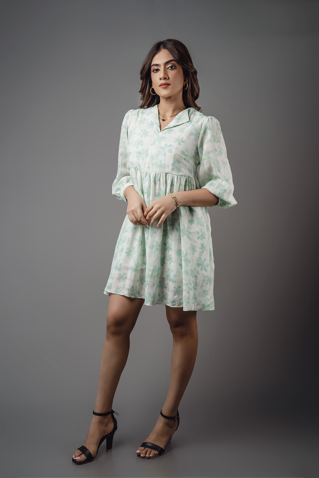 D045 l Floral Relaxed Mini Dress