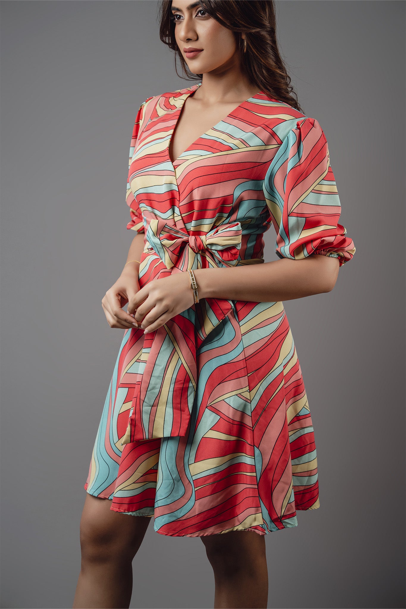 D063 | Front Knot Midi Dress