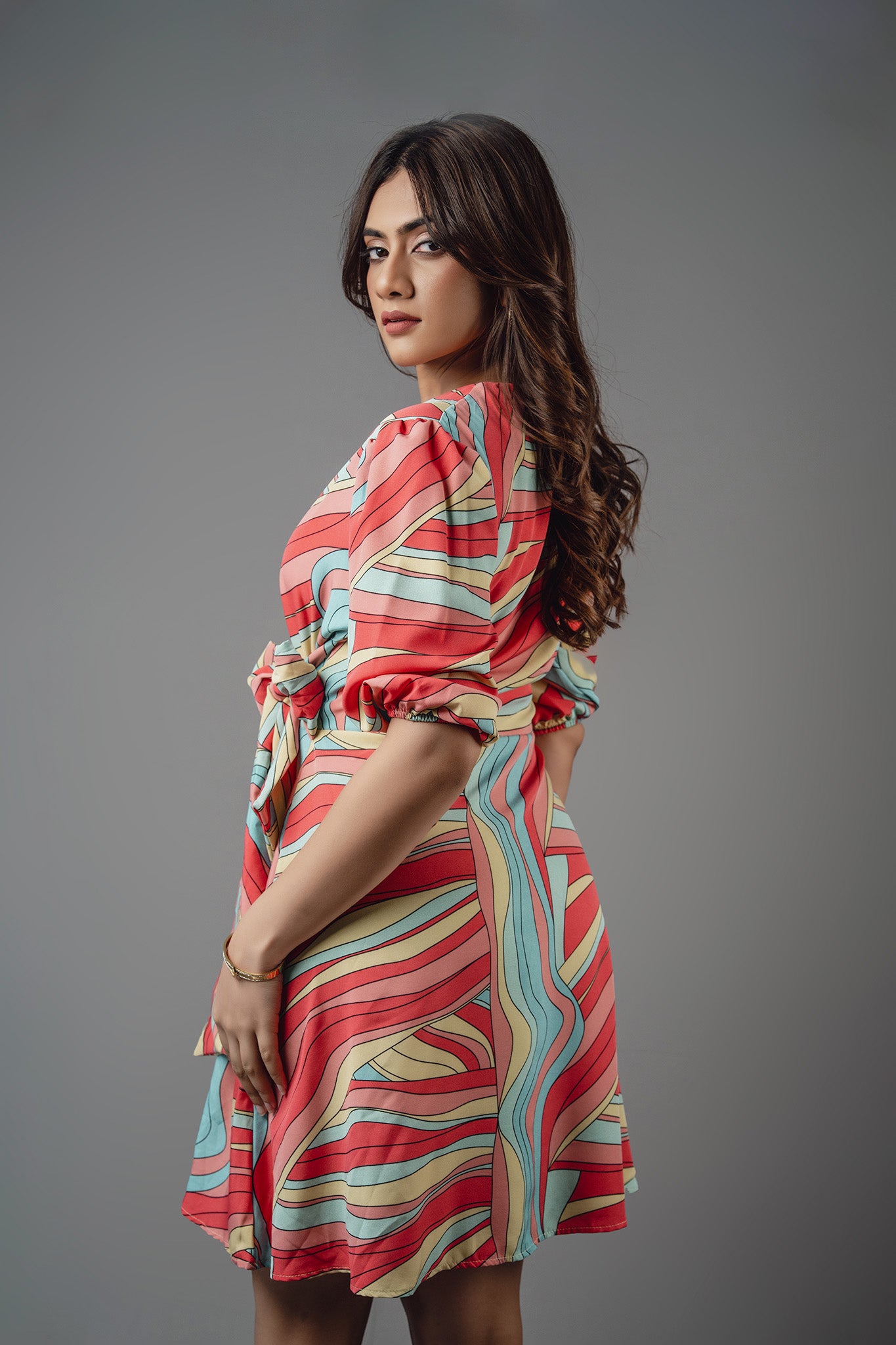 D063 | Front Knot Midi Dress