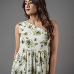 D117 l Printed One Shoulder Maxi Dress - Image 3