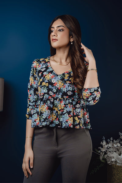 T124 l Long Puff Sleeve Top