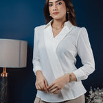 T020 l Lapel Detailed Top - Image 1