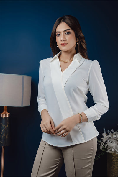 T020 l Lapel Detailed Top