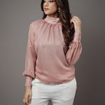 T071 l High Neck Gathered Top - Image 8