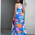 Printed One Shoulder Maxi Dress - Image 3