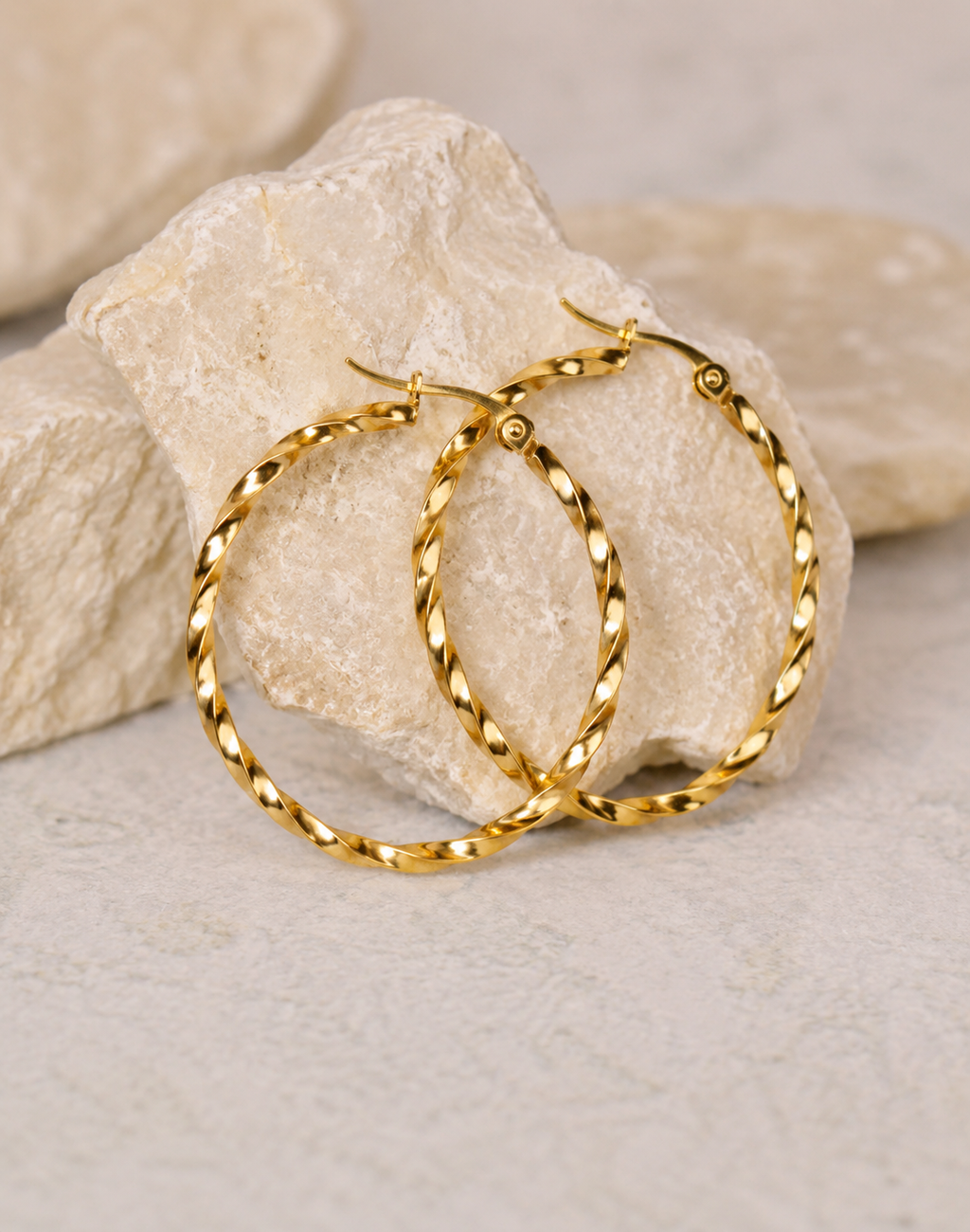 Gold Spiral Hoop Earring