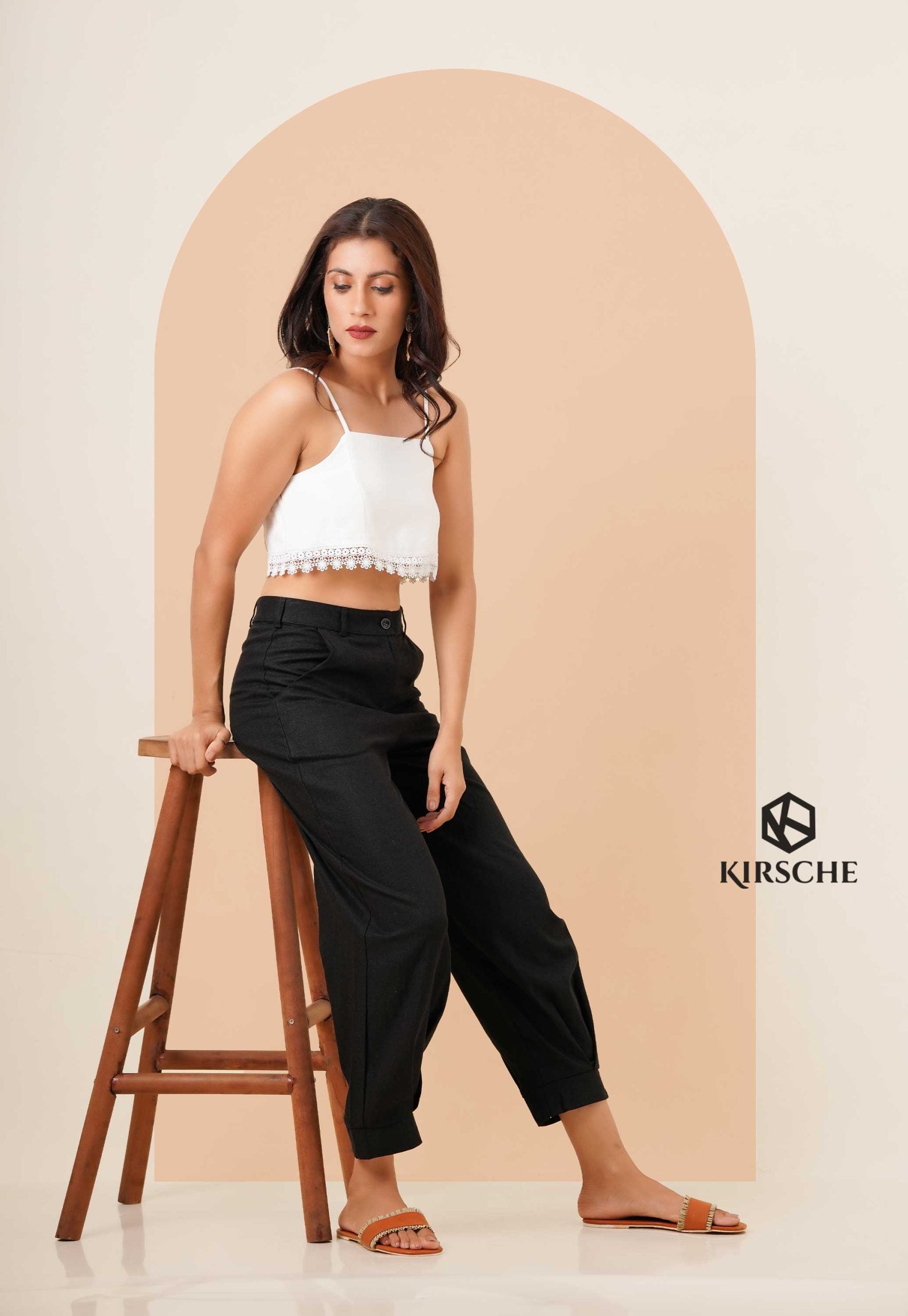 P021 | Bottom Pleated Linen Pant