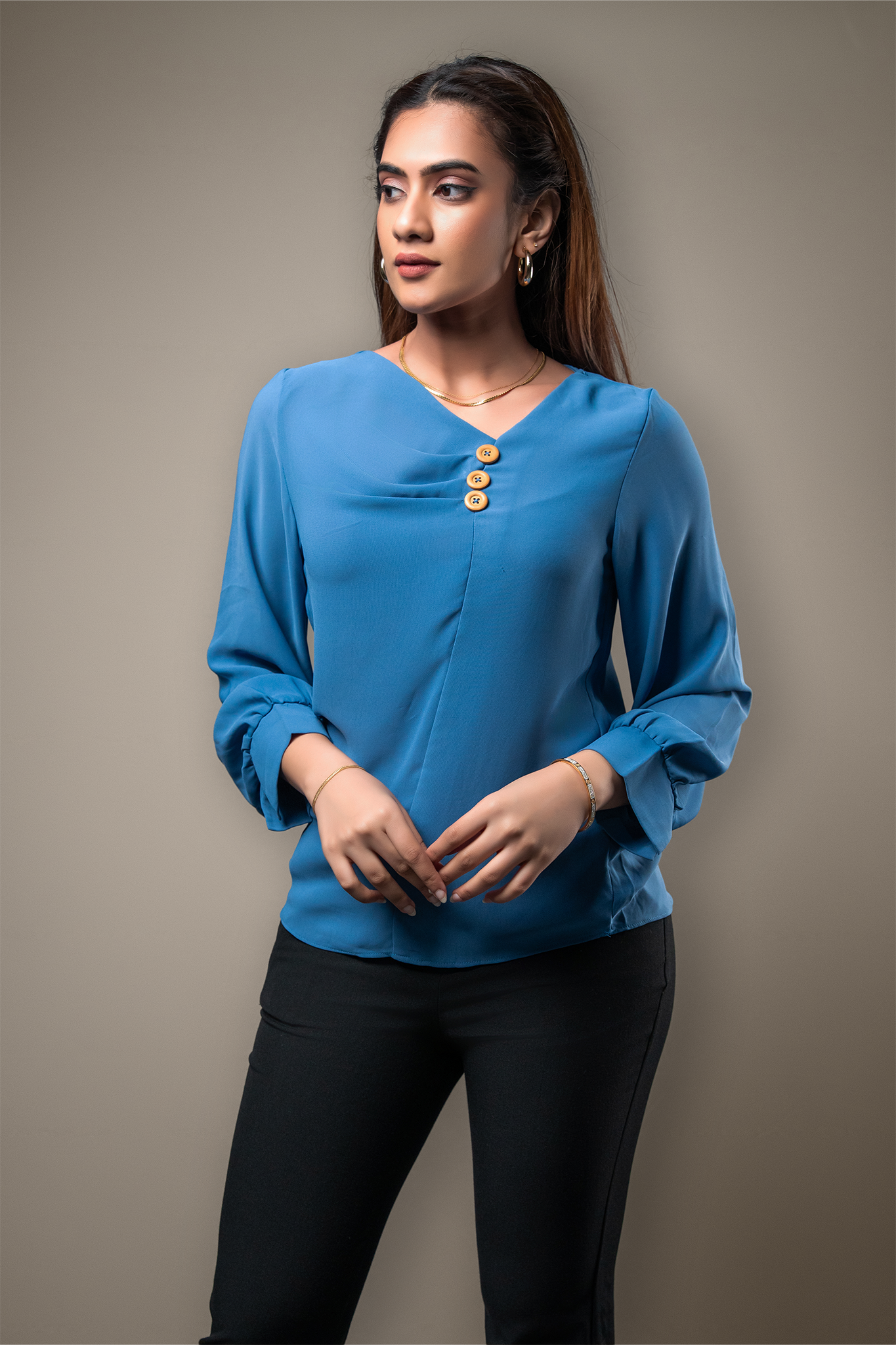 T059 | Button Pleated Top