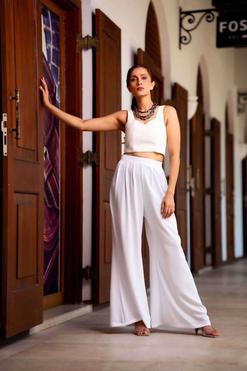 P029 l Pleated Flared Pant
