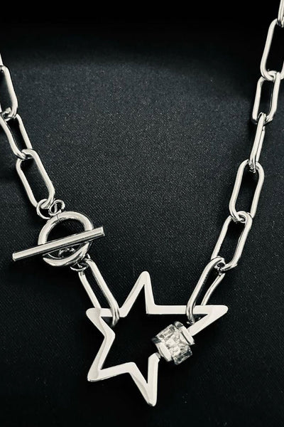 Five Pointed Star Neckless Sliver